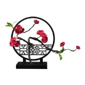 (店+)【Quality 聚家】桌上小屏風 仿真綠植擺件 客廳茶室擺件 桌上仿真花瓶 桌上屏風隔斷 酒櫃茶桌擺飾