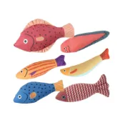(店+)【LIKE PET】貓薄荷麻布魚 (貓草 逗貓抱枕 貓玩具 寵物用品)