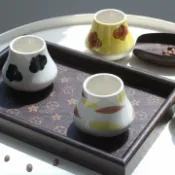 全球選品1館 生活百貨 釉下彩貓紋陶瓷咖啡杯手沖品鑑杯色彩感官咖啡聞香杯