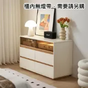 Linsy北歐理想家玻璃滑門四抽六斗櫃1M UD2E