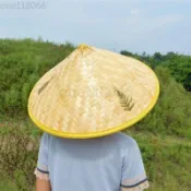 熱銷🔥竹編斗笠帽 夏季編織遮陽帽防曬斗笠帽 輕便越南斗笠帽 農民竹製農用帽 防雨釣魚帽 表演舞台DIY竹燈罩裝飾草帽