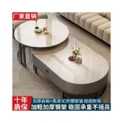 (店+)岩板茶几客廳家用輕奢現代簡約2024新款茶桌橢圓形網紅小戶型茶几