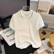昕購商鋪 48H出貨女童短袖POLO衫小兒童t恤女中大童時尚休閑半袖上衣夏天衣服訂貨