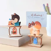 (店+)【猴子設計】搖擺MEMO夾 共9款   萬用卡｜DIY｜便條紙夾｜木製拼圖｜辦公室小物｜台灣製造