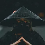 免運🚀古裝竹帽 大俠斗笠 黑色斗笠 箬笠道具 橫店拍戲道具 拍攝道具 古裝造型帽 戲劇道具 竹編斗笠 造型帽