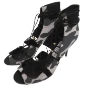【DOKODEMO】全新未使用 Jimmy Choo Camoleo 印花繫帶高跟鞋，Myrtle 85，迷彩，繫帶麂皮，1273 [二手] JIMMY CHOO