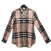 【BURBERRY 巴寶莉】4055801 經典格紋口袋棉質長袖襯衫(粉色)