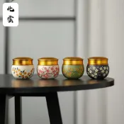【化雲】宜興紫砂茶葉罐 泥繪醒茶罐 茶倉 儲存罐 功夫茶具配件