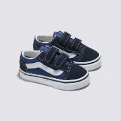 【VANS】官方旗艦 Old Skool V 小童款海軍藍色滑板鞋/休閒鞋(童鞋)