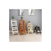(店+)登高梯 工具梯 實木梯凳 傢用折疊梯 省空間多功能加厚梯椅兩用室內登高三步臺階 美式四層梯椅 四步梯 座椅 置物架折疊梯