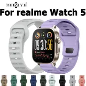 運動矽膠錶帶適用於realme手錶5替換錶帶