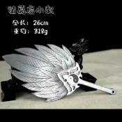 💖龍泉茶針茶刀芭蕉扇諸葛扇金屬一體不銹鋼扇子家用收藏擺件工藝品