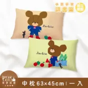 【享夢城堡】中枕63x45cm-小熊學校 讀書樂-卡其.綠