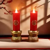【環保無煙安全無明火】充電式電子蠟燭燈 LED仿真蠟燭 神明燈 家用 喬遷 婚慶 節慶裝飾 安全蠟燭 充電蠟燭 無火蠟燭