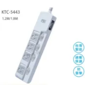 【BC博銓科技】5開4插3孔延長線  KTC-5443 4尺/ 6尺 安全防塵蓋 一鍵連動 過載斷電 插座加大