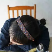 古董領帶改製手工髮箍-CHANEL香奈兒-昭和時代-蝴蝶結/窄版