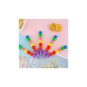 (店+) 糖葫蘆造型蠟筆 彩虹筆 彩色筆 著色筆 豆豆筆 可拆卸 文具用品 7色表情彩虹筆 繪圖筆 文具 塗鴉