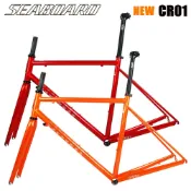 淘好物百貨店 Seaboard云岸CR01公路車700C珞鉬鋼自行車架烤漆碳纖維前叉送吊芯