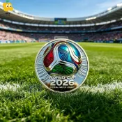 橙蕉☁2026美加墨世界杯⚽世界杯 美加墨 足球 2026世界盃足球紀念幣足球獎盃彩印桌面擺件收藏贈送紀念章 生日禮物