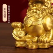 黃銅瑞獸貔貅一對公母擺件 銅製招財擺飾 居家玄關辦公室店鋪工藝品【Yw4s】