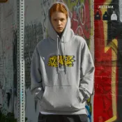 AOYAMA 街頭感 噴漆塗鴨 BOX LOGO 重磅寬鬆帽T【A89625】寬鬆長袖 男女不拘 大學T 無刷毛 大絨布