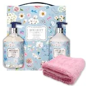 【BOUQUET GARNI】璞珈妮 身體香氛禮盒組(沐浴520ml+乳液520ml寶寶香/白麝香可選(贈超細纖維毛巾)