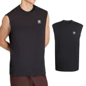 Adidas Trefoil ESS Tee 男款 黑色 三葉草 圓領 運動 休閒 無袖 上衣 背心 KD0691
