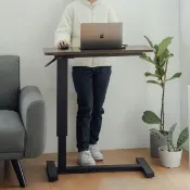 【RICHOME】DUKE雙桌面附輪氣壓升降桌(站立桌 升降桌 工作桌 邊桌 筆電桌 電腦桌 床邊桌 TA478)