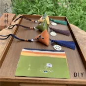 新品特價#【1767人收藏】艾葉香包艾草三角粽子錦緞香囊手工DIY材料包古風 國風茱萸重陽節
