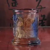 旦旦妙 高檔老板辦公桌筆筒創意擺件辦公室禮品商務時尚實用琉璃九龍筆筒 琉璃坊51 