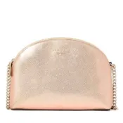 kate spade 雙層貝殼包 半月包 防刮皮革 側背包 斜背包 肩背包 K35799 玫瑰金色(現貨)