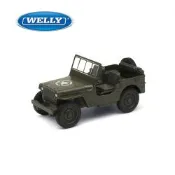【WELLY 威利】4.75吋 威利斯 Jeep Willys MB 1941 經典軍用吉普車模型 43723CW(綠色)