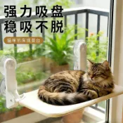 🔥實拍免運🔥 吸盤貓吊床 折疊貓吊床 貓咪吊床 貓吊床 貓咪吊牀窗臺懸掛掛牀吸盤式夏季透氣四季陽臺玻璃貓牀可摺疊吊牀