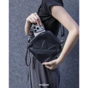 ADIDAS PU D BAG 黑 菱形 皮革 三葉草 可調節 手提包 斜背包 肩背包【JC6004】
