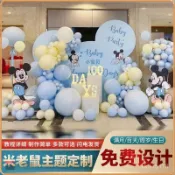 兒童寶寶百日宴週嵗生日布置裝飾迪士尼米奇米妮背景KT闆氣球用品【安心購】