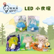 (店+)電精靈   LED 超Q小夜燈 勁火箭 日出雲 酷珍奶 富士山 睡狐狸 手動開關 小夜燈 台灣製造 黃光