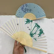 (店+)Iman臻緻生活國風扇子古風摺扇小巧便攜夏季竹扇旗袍古典舞蹈漢服摺疊扇新中式