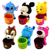 迪士尼 Disney 毛絨置物桶  正版授權 米奇米妮 小熊維尼 奇奇蒂蒂 史迪奇 熊抱哥 毛怪【5ip8】MK2140