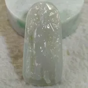 ☯️忠義勇武☯️天然緬甸玉 A貨翡翠-白冰起膠 精雕 關公/恩祖公【92jade 遇見善緣】現貨特惠 翡翠關公 關聖帝君