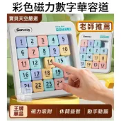 ◎寶貝天空◎【彩色磁力數字華容道】益智滑塊拼圖遊戲,磁性數獨九宮格,數字排列遊戲,邏輯挑戰教具,老人益智桌遊親子遊戲玩具
