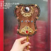 扇子拜斗法器日月扇子棕櫚材質擺件