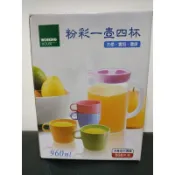 粉彩一壺四杯，杯子股東會紀念品