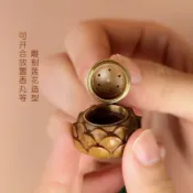 鏤空香囊球 香囊吊墜 香丸球 綠檀木鏤空香囊球手機吊墜車載掛件鑰匙扣古風揹包飾品隨身擴香器【宜家良品百貨】