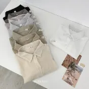 (店+)【FEE BABY】透膚雪紡襯衫 長袖襯衫 長版襯衫 透膚襯衫 外套 防曬罩衫 透膚上衣 外罩衫 防曬外套 夏天 淺藍色 白色 黑色 淺灰色