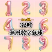 32吋漸層數字氣球 數字鋁箔氣球 數字錫箔氣球 婚禮 生日裝飾 佈置生日 生日派對 會場婚慶