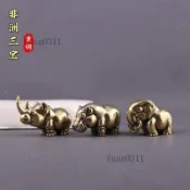 🎉可開發票🎉純銅非洲三寶犀牛河馬大象小擺件手把件動物家居茶寵辦公桌面飾品