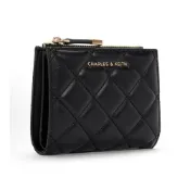 (店+)【CHARLES & KEITH】CHARLES&KEITH 小ck Alva 短夾 菱格紋多卡 短款 PU 錢包