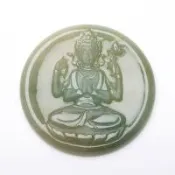 【雅紅珠寶】天然湖水綠翡翠項鍊-觀世咅菩薩-青頸觀音