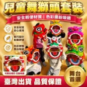 ｜臺灣出貨-塑料兒童舞獅子道具套裝 舞獅頭鼓2-14嵗幼兒園錶演小獅頭玩具6寸 獅子頭 舞龍舞獅 醒獅 演出