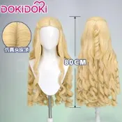 DOKIDOKI 現貨 芭比天鵝湖 奧德蒂cosplay假發頭皮頂80CM金色大卷
